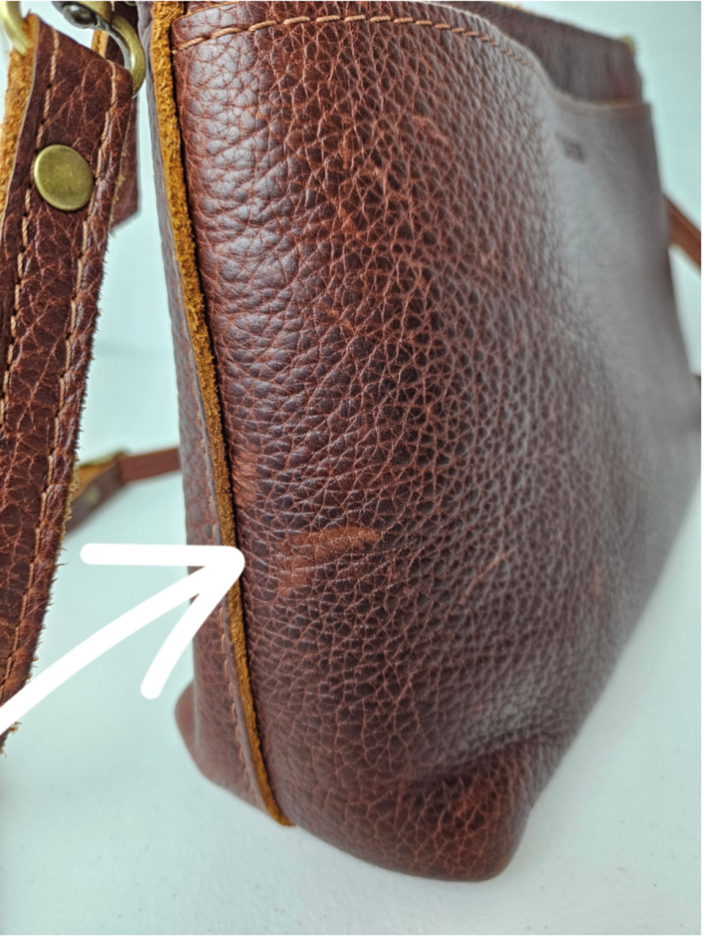 Portland Leather Poppy Large Crossbody Bag Nutmeg - Picture 13 of 14